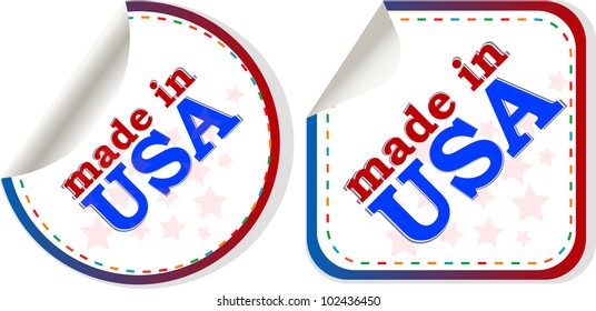 Made in USA. Vector badge, label.