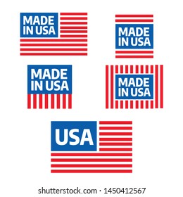 Made in the usa vector badges. Patriotic icons. American patriotic badge