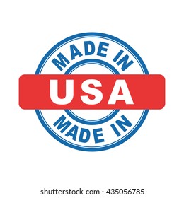 Made in USA. Vector emblem flat