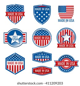 Made Usa Signs Labels Vector Collection Stock Vector (Royalty Free ...