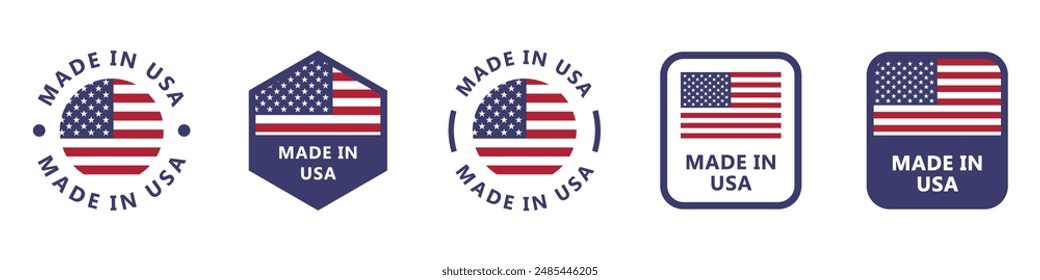 Made in USA - Vektorgrafik Zeichen für Produktverpackung Etikettendesign.