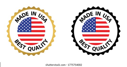 made in USA vector stamp. badge with USA  flag