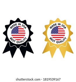 made in USA vector stamp. badge with USA  flag