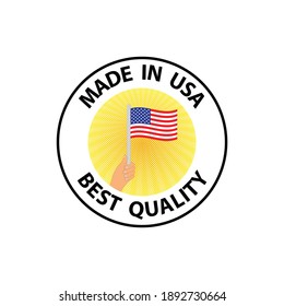 made in USA vector stamp. badge with USA  flag