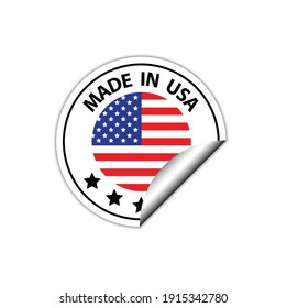 made in USA vector stamp. badge with USA  flag