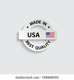 made in USA vector stamp. badge with USA  flag