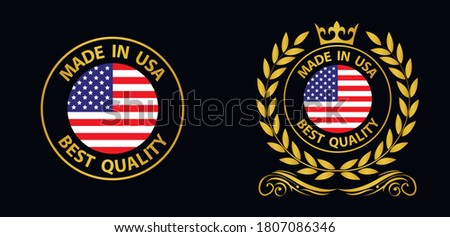 made in USA vector stamp. badge with USA  flag