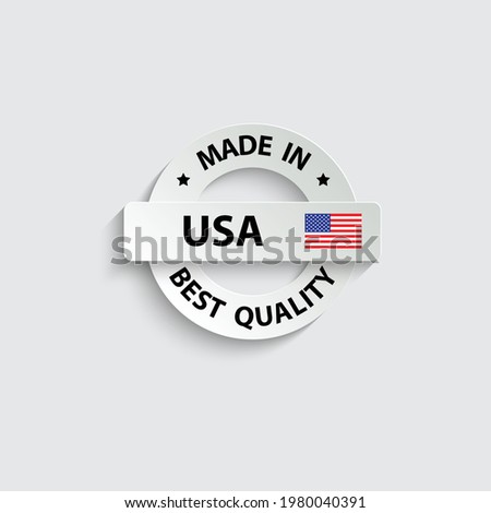 made in USA vector stamp. badge with USA  flag