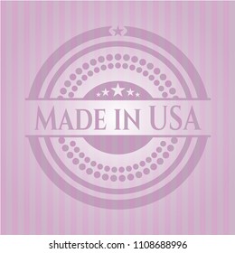  Made in USA vintage pink emblem