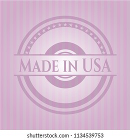 Made in USA vintage pink emblem