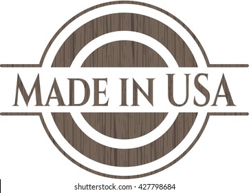 Made in USA vintage wood emblem