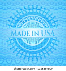 Made in USA water wave emblem background.