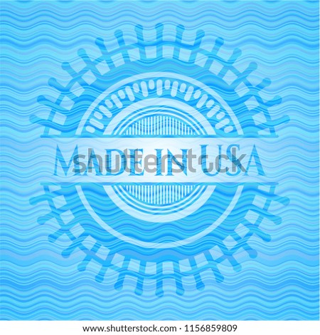 Made in USA water wave emblem background.