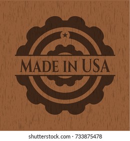 Made in USA wooden emblem
