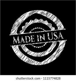 Made in USA written with chalkboard texture