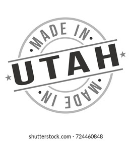 Made In Utah Stamp Logo Icon Symbol Design. Seal Badge National Product Vector.