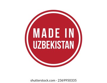 Made in Uzbekistan red vector banner illustration isolated on white background