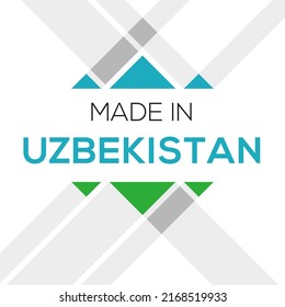 Hergestellt in Usbekistan, Vektorgrafik.