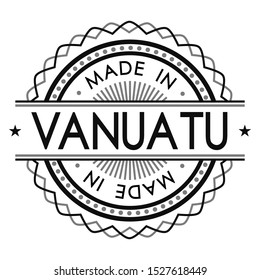 Made in Vanuatu Stamp. Logo Icon Symbol Design. Security Seal Style badge vector.
