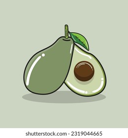 I made a vector avocado with a blend of dark green and light green with a brown seed in the middle