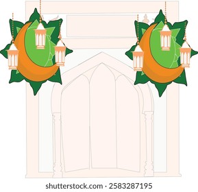 I made a vector illustration of a frame for Ramadan, which was quite complicated.
