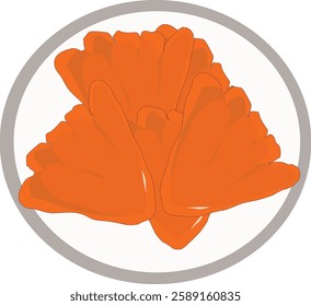 I made a vector illustration of fried bananas with simple shapes