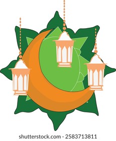 I made a vector illustration of a lantern frame to be used to welcome Ramadan.