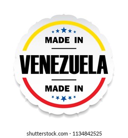 Made in Venezuela flag button label banner icon Sticker Thai design, on white background.vector