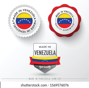 Made in Venezuela icon set isolated on white background ,for infographics and banner templates : Vector Illustration