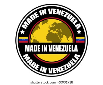 Made in Venezuela label, vector illustration