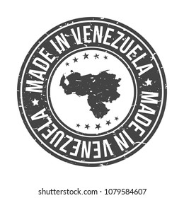 Made in Venezuela Quality Original Stamp Map. Design Vector Art Seal Badge Illustration.