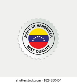made in Venezuela  vector stamp. badge with Venezuela  flag
