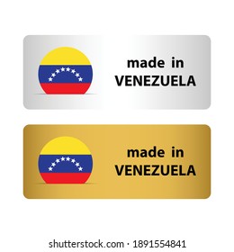 made in Venezuela  vector stamp. badge with Venezuela  flag