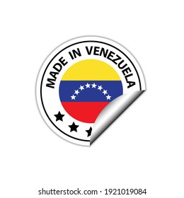 made in Venezuela  vector stamp. badge with Venezuela  flag