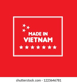 made in Vietnam emblem, label, badge,seal. vintage stamp.package label. vector illustration