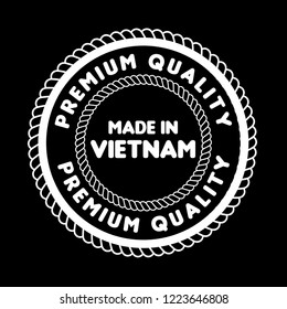 made in Vietnam emblem, label, badge,seal. vintage stamp.package label. vector illustration