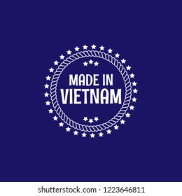 made in Vietnam emblem, label, badge,seal. vintage stamp.package label. vector illustration