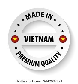 Made in Vietnam Grafik und Label. Element der Wirkung für die Nutzung, die Sie daraus machen wollen.