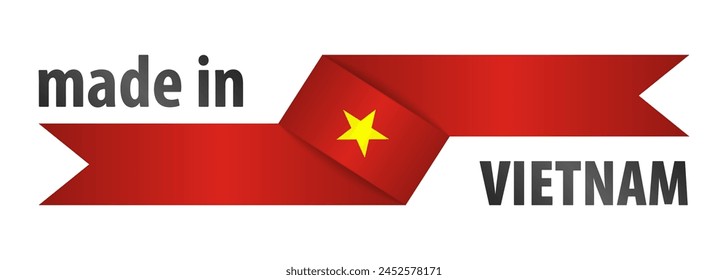 Hecho en Vietnam gráfico y etiqueta. Elemento de impacto para el uso que quieres hacer de él.