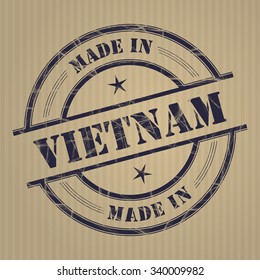 Made in Vietnam grunge rubber stamp