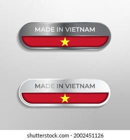 Made In Vietnam Label, Symbol Or Logo Luxury Glossy Grey And White 3D Illustration