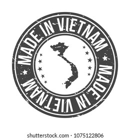 Made in Vietnam. Quality Original Stamp Map. Design Vector Art Badge Illustration Seal.