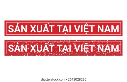 Made in Vietnam stamp in Vietnamese languages logo design icon vector template