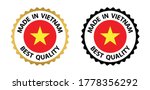 made in Vietnam  vector stamp. badge with Vietnam  flag