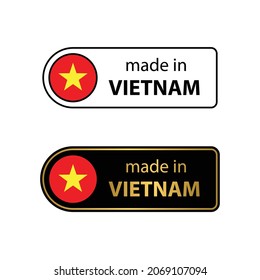 hergestellt in Vietnam Vektorstempel. Abzeichen mit Vietnam-Flagge