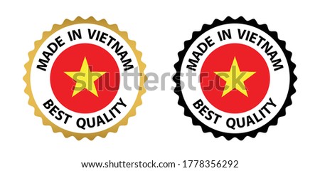 made in Vietnam  vector stamp. badge with Vietnam  flag