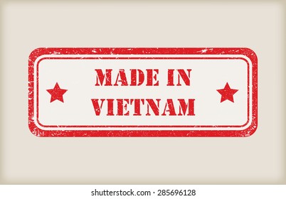 Made Vietnamgrunge Rubber Stampvector Illustration Stock Vector ...