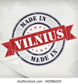 Made in Vilnius vector rubber stamp on grunge paper 