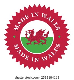 Made In Wales
Product Badge Round Sticker Label Icon Roundel