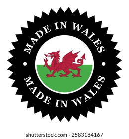 Made In Wales
Product Badge Round Sticker Label Icon Roundel